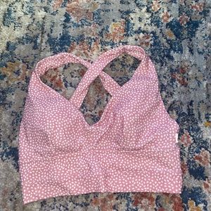 Buffbunny Collection Alpha Sports bra in Pink Salt Bossy Print
